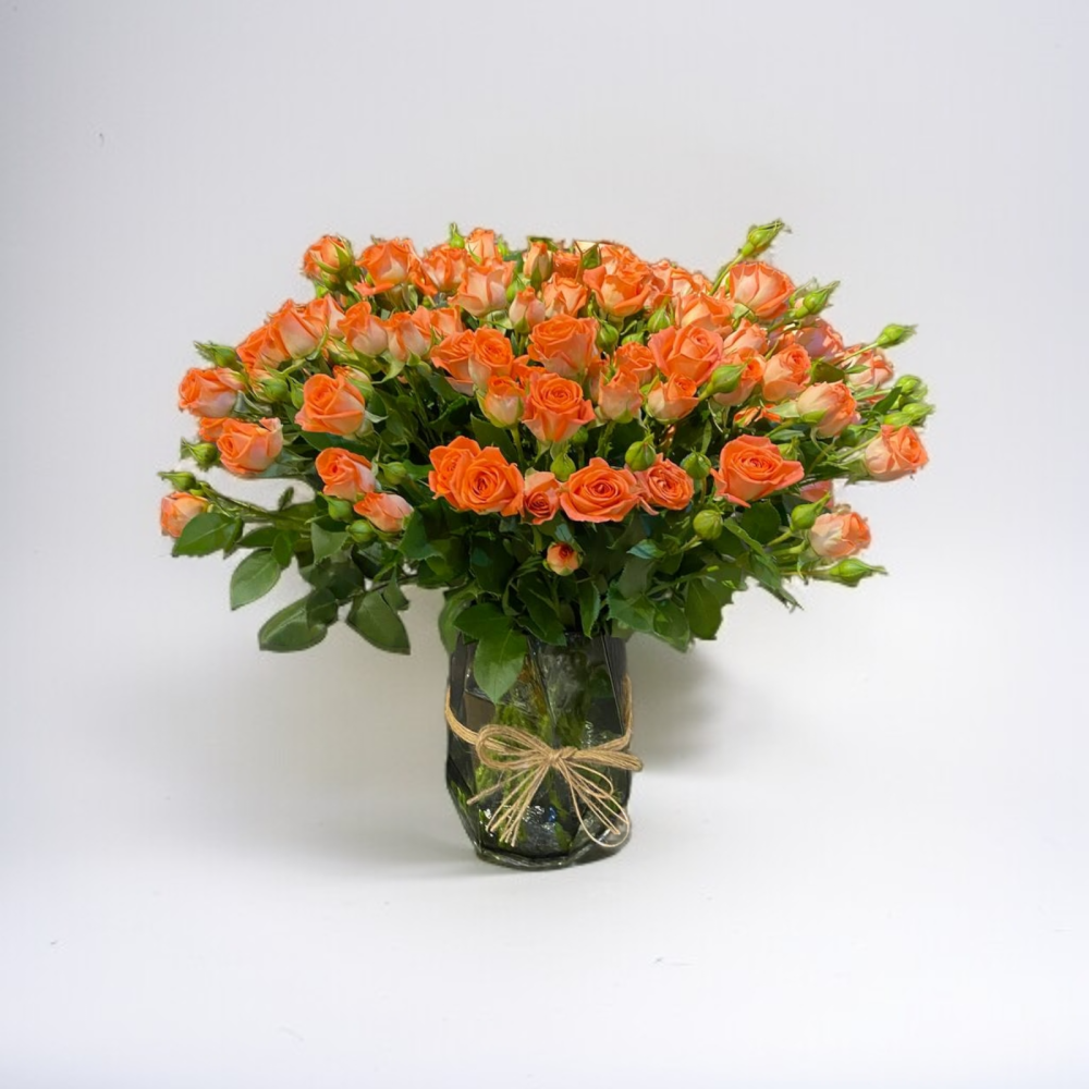 مزهرية ورد سبراي برتقالي