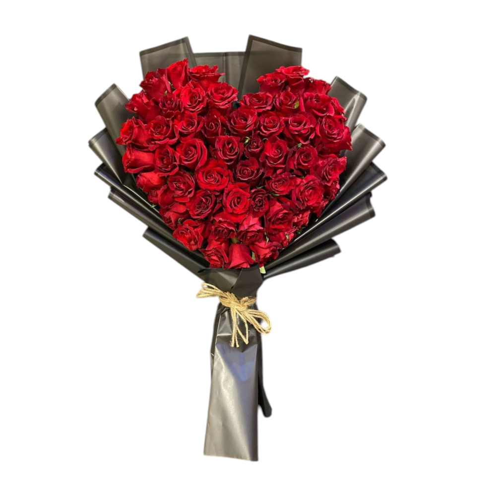 باقة قلبية حمراء